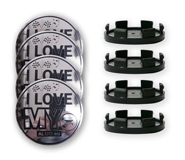ALU / CHROME Rumbas centra vāciņi no aluminija diskiem - jebkurš pielāgots dizains populāriem rumbas centra vāciņu diametriem 52 mm, 56 mm, 60 mm un 63 mm