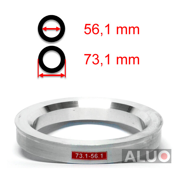Alumīnija centrējošie gredzeni 73,1 - 56,1 mm ( 73.1 - 56.1 )