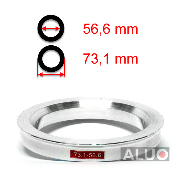 Alumīnija centrējošie gredzeni 73,1 - 56,6 mm ( 73.1 - 56.6 )
