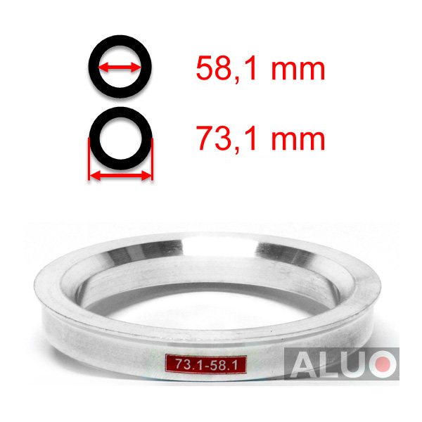 Alumīnija centrējošie gredzeni 73,1 - 58,1 mm ( 73.1 - 58.1 )