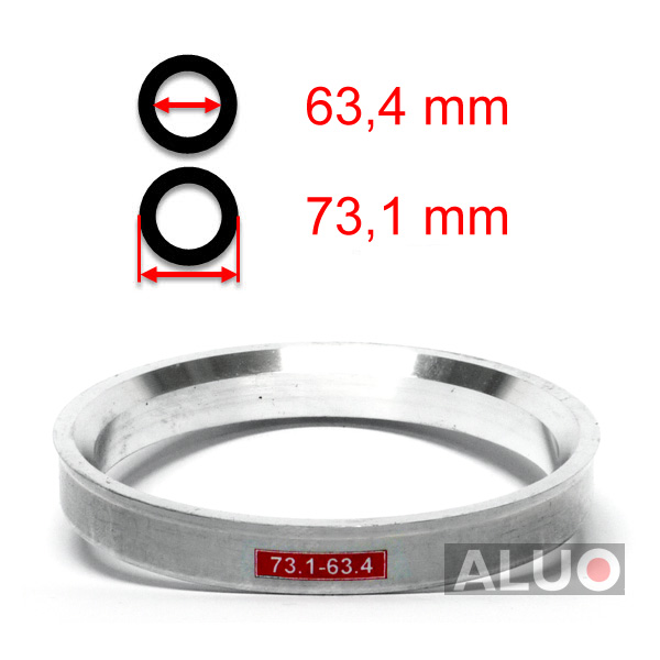 Alumīnija centrējošie gredzeni 73,1 - 63,4 mm ( 73.1 - 63.4 )