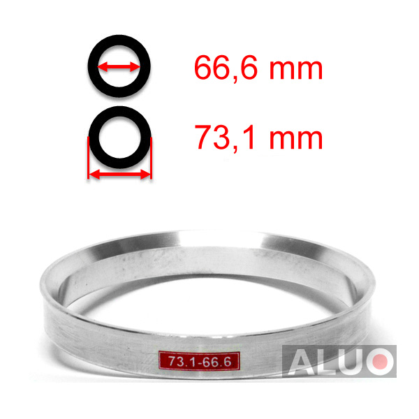 Alumīnija centrējošie gredzeni 73,1 - 66,6 mm ( 73.1 - 66.6 )
