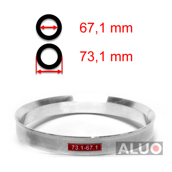 Alumīnija centrējošie gredzeni 73,1 - 67,1 mm ( 73.1 - 67.1 )