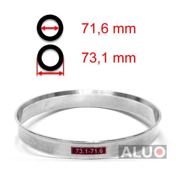 Alumīnija centrējošie gredzeni 73,1 - 71,6 mm ( 73.1 - 71.6 )