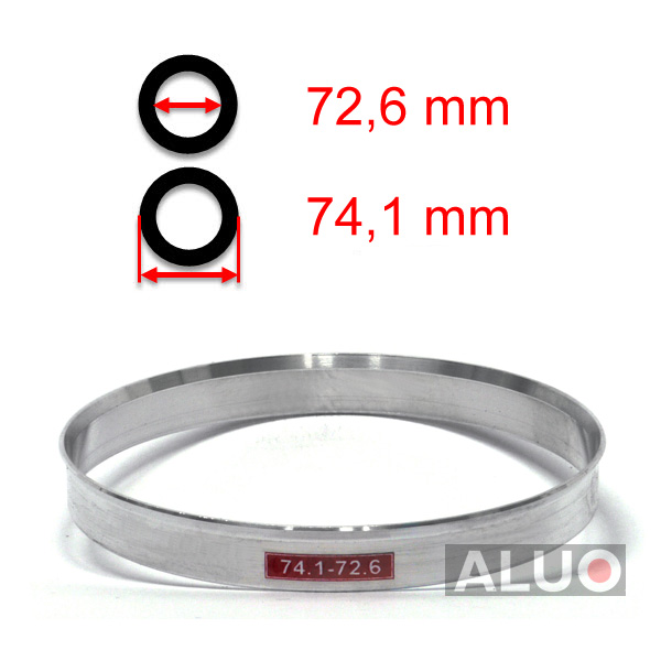 Alumīnija centrējošie gredzeni 74,1 - 72,6 mm ( 74.1 - 72.6 )