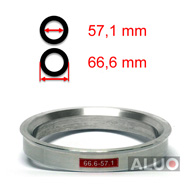 Alumīnija Centrējošie gredzeni 66,6 - 57,1 mm ( 66.6 - 57.1 ) - bezmaksas sūtīšana
