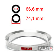 Alumīnija centrējošie gredzeni 74,1 - 66,6 mm ( 74.1 - 66.6 )
